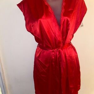 Victoria's Secret Vibrant Red Satin Robe
